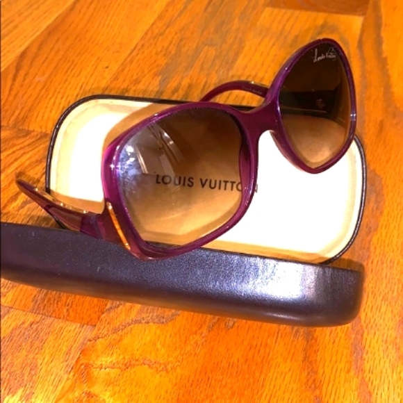 Louis Vuitton, Accessories, Louis Vuitton Authentic Discontinued Louis  Vuitton Purple Glitter Sunglasses